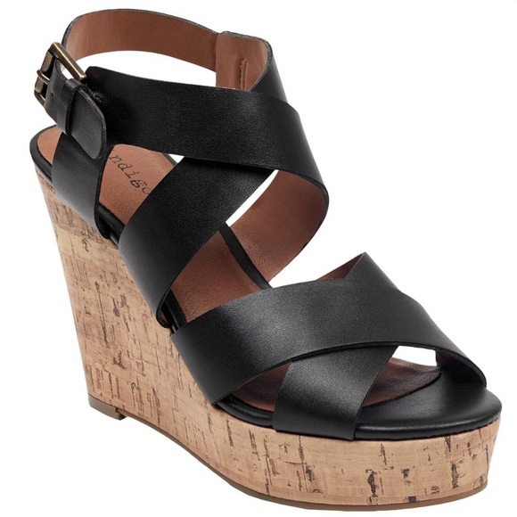 Shoes - HOST PICK!! Indigo Rd. Black Peep Toe Wedge Heel